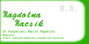 magdolna macsik business card